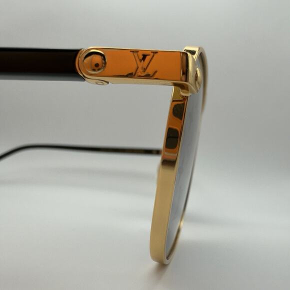 Louis Vuitton LV Monogram Aviator Signature Metal Square Sunglasses Z1942U - Picture 5 of 7